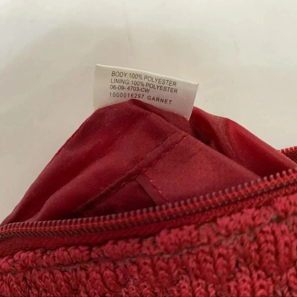 Red Woven Clutch Wristlet Evening‎ Bag Purse Small